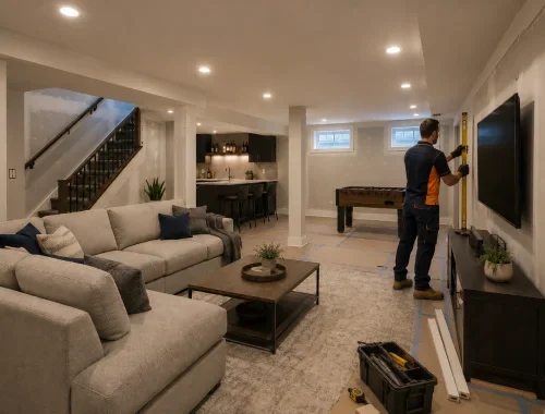 Basement renovation and development services for functional living spaces